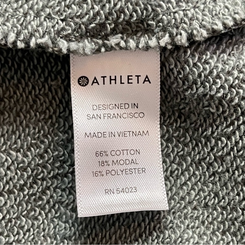 Athleta Cinch Sweatshirt Dress Olive Green/Gray XS - Picture 10 of 11